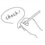 CHECKの吹き出しイラスト