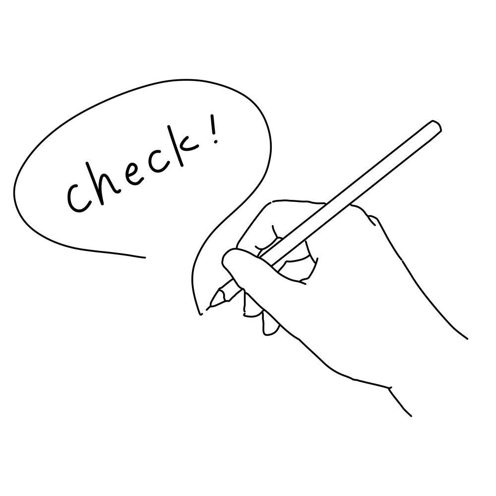 CHECKの吹き出しイラスト