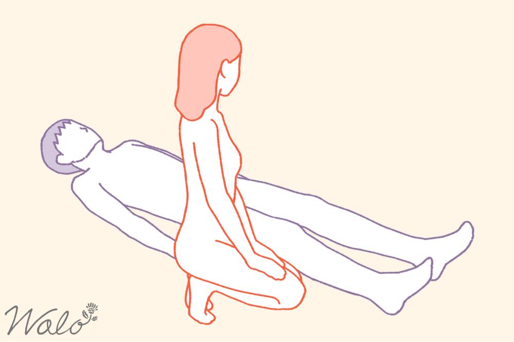 シックスナイン（69）のやり方①男性が仰向けに寝転んでいるイラスト