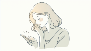 スマホを見ている女性