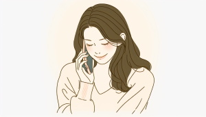 電話している女性
